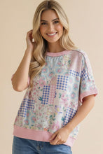 Load image into Gallery viewer, Floral Patchwork Top With Triangle Detail