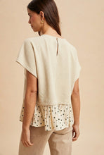 Load image into Gallery viewer, Polka Dot Ruffle Hem Textured Knit Top
