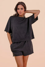 Load image into Gallery viewer, Mineral Washed Knit Casual Top &amp; Shorts