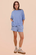 Load image into Gallery viewer, Mineral Washed Knit Casual Top &amp; Shorts