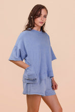 Load image into Gallery viewer, Mineral Washed Knit Casual Top &amp; Shorts