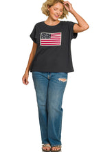 Load image into Gallery viewer, American Flag Patch Tee