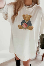 Load image into Gallery viewer, Teddy Bear With Flowers Oversized Graphic Tee