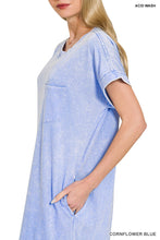Load image into Gallery viewer, Washed Exposed Seam Short Sleeve T-shirts Dress
