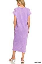 Load image into Gallery viewer, Washed Exposed Seam Short Sleeve T-shirts Dress