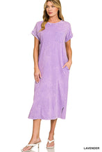 Load image into Gallery viewer, Washed Exposed Seam Short Sleeve T-shirts Dress