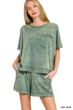 Load image into Gallery viewer, Acid Washed Oversized Top &amp; Shorts Set