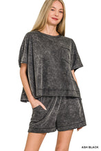 Load image into Gallery viewer, Acid Washed Oversized Top &amp; Shorts Set
