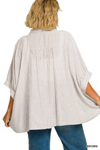 Load image into Gallery viewer, Woven Stripe Button Down Boxy Top