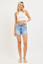 Load image into Gallery viewer, High Rise Distressed Washed Step Side Hem Shorts