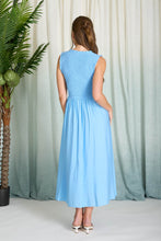 Load image into Gallery viewer, Sweetheart Smocked Mock Button Midi Dress