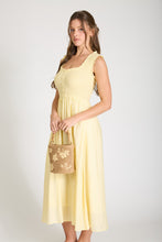 Load image into Gallery viewer, Sweetheart Smocked Mock Button Midi Dress