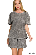 Load image into Gallery viewer, Halo Snow Washed Exposed Seam Top &amp; Shorts Set