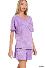 Load image into Gallery viewer, Halo Snow Washed Exposed Seam Top &amp; Shorts Set