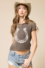 Load image into Gallery viewer, Vintage Floral Horseshoe Graphic Tee
