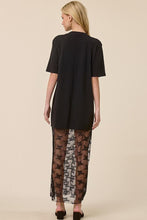 Load image into Gallery viewer, Rock N Roll Vintage Sheer Floral Lace T-shirt Maxi Dress