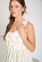 Load image into Gallery viewer, Floral Colorblock Ruffled Tiered Midi Dress