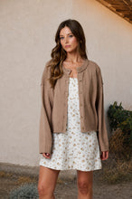 Load image into Gallery viewer, Raw Edge Exposed Seam Button Down Knit Cardigan