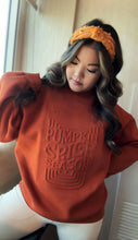 Load image into Gallery viewer, Evelyn Embossed Sweater - Corn Maze Pumpkin Spice Latte
