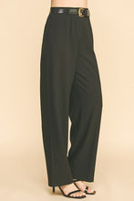 Load image into Gallery viewer, Twill Leather Belted Wide Leg Trousers