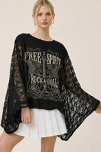 Load image into Gallery viewer, Vintage Free Spirit Rock &amp; Roll Graphic Lace Wing