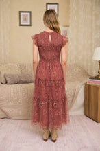 Load image into Gallery viewer, Smocked Ruffle Tiered Floral Midi Dress