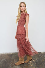 Load image into Gallery viewer, Smocked Ruffle Tiered Floral Midi Dress