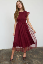 Load image into Gallery viewer, Polka Dot Chiffon Smocked Midi Dress