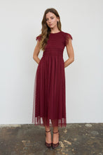 Load image into Gallery viewer, Polka Dot Chiffon Smocked Midi Dress