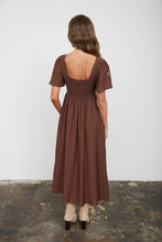 Load image into Gallery viewer, Embroidery Detail Bell Sleeve Midi Dress