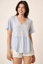 Load image into Gallery viewer, ANIMAL PRINT RUFFLE SHORT SLV KNIT TOP