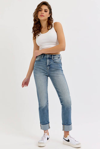 High Rise Straight with Cuff