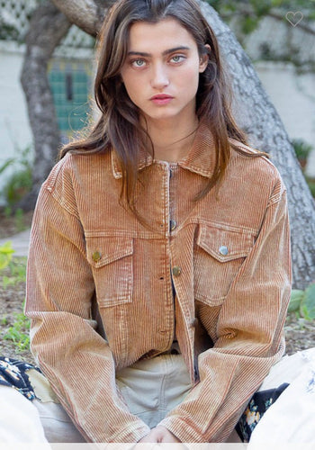 Vintage corduroy jacket with raw edge detail