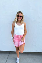 Load image into Gallery viewer, PRETTY-N-PINK FRAYED HEM SHORTS