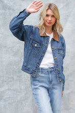 Load image into Gallery viewer, CORDUROY COLLAR BUTTON DOWN DENIM JACKET