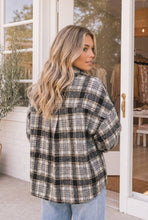 Load image into Gallery viewer, Plaid Oversized Cropped Button Up Shacket