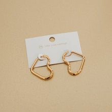 Load image into Gallery viewer, Love On My Mind Heart Hoop Earrings