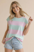 Load image into Gallery viewer, Wide Stripe French Terry Color Block Top