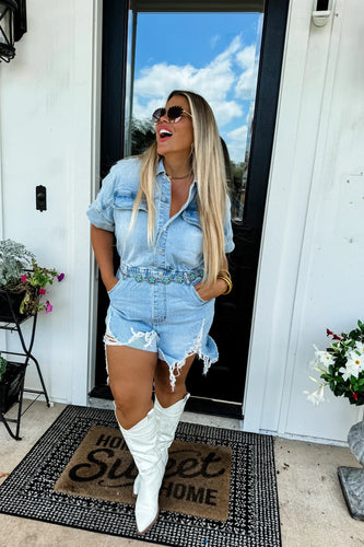 RANDI DENIM ROMPER