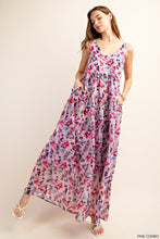 Load image into Gallery viewer, ROMANTIC CRINKLE PRINTED CHIFFON TIERED MAXI DRESS