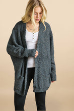 Load image into Gallery viewer, POPCORN KNIT SWEATER CARDIGAN POCKETS