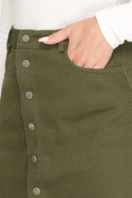 Load image into Gallery viewer, BUTTON DOWN FRONT WASHED TWILL SKIRT