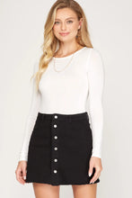 Load image into Gallery viewer, BUTTON DOWN FRONT WASHED TWILL SKIRT