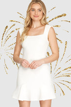 Load image into Gallery viewer, SLEEVELESS SQUARE NECK HEAVY KNIT DRESS WITH PLEATED SKIRT