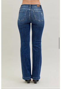 Mid Rise Hand Sand &amp; Destroy Bootcut-Judy Blue