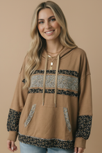 Load image into Gallery viewer, Floral Color Block Oversized Pullover Hoodie