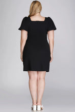 Load image into Gallery viewer, PUFF SHORT SLEEVE SQUARE NECK HEAVY KNIT DRESS