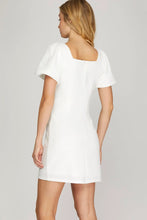Load image into Gallery viewer, PUFF SHORT SLEEVE SQUARE NECK HEAVY KNIT DRESS