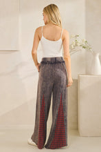 Load image into Gallery viewer, Grunge Patch Plaid Wide-leg Pants