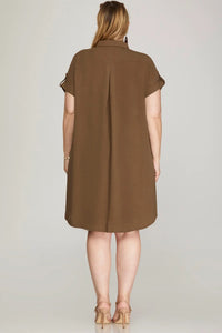 ash brown dress Maggie Merino Wool Swing Dress